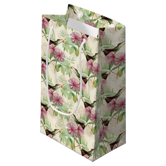 Humming Birds Series Design Nine Small Geschenktas Kleine Geschenktüte (Vorderseite Schrägansicht)