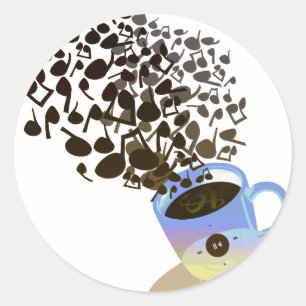 Humming_Tunes Runder Aufkleber