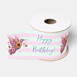 Humming Vogel fliegt Happy Birthday Ripsband