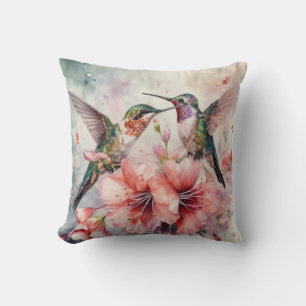 Humming Vögel und Blume Kissen