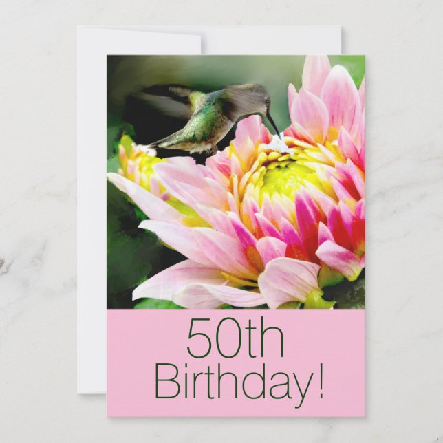 Hummingbird 50. Brithday Party Einladung (Vorderseite)