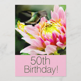 Hummingbird 50. Brithday Party Einladung