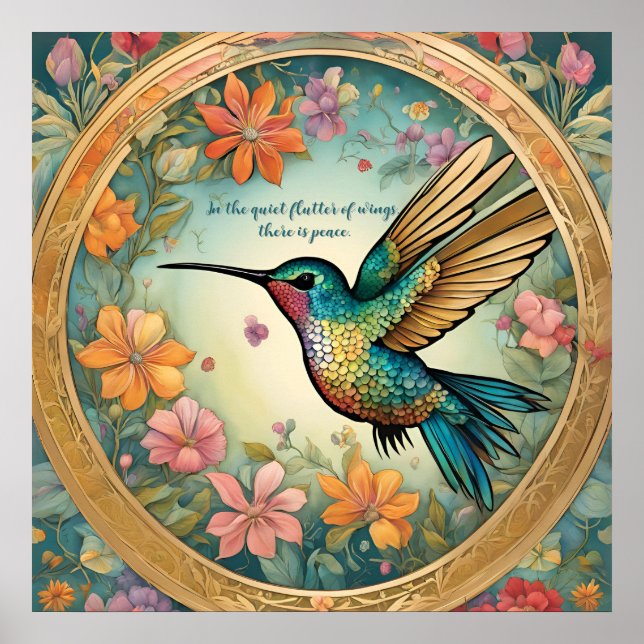 Hummingbird 5' Round Area Ruder Poster (Vorne)