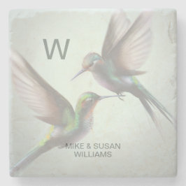 Hummingbird Add Monogram Name Steinuntersetzer