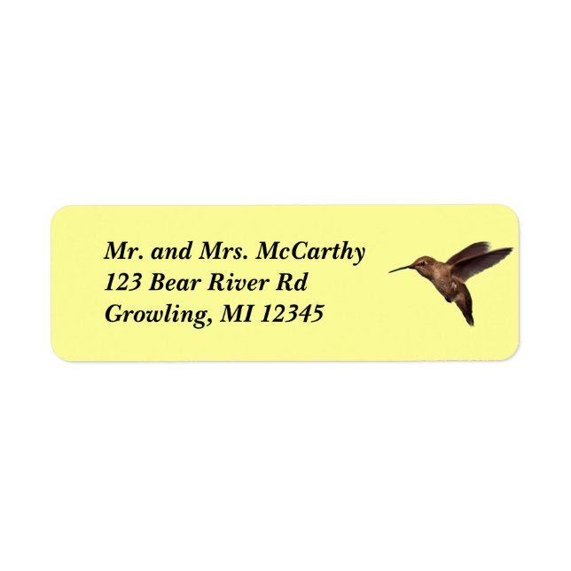 Hummingbird Address Label (Vorne)