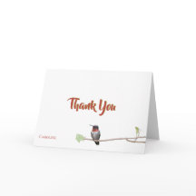 Hummingbird am Zweig, Personalisiert danke, Anmerk