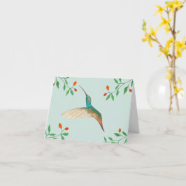 Hummingbird and Flowers Karte