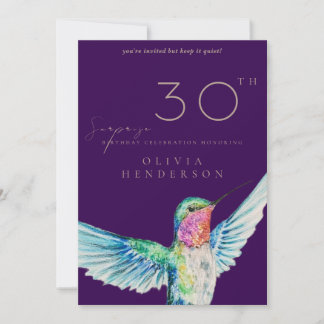 Hummingbird ANY Surprise Birthday Invitation Einladung