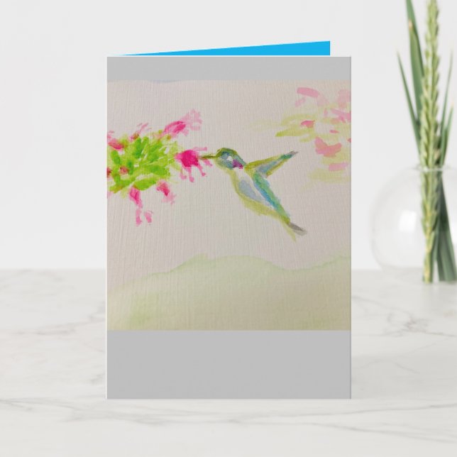 Hummingbird Aquarell : Herzlichen Glückwunsch zum  Karte (Vorderseite)