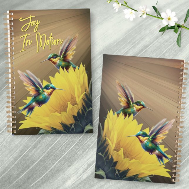 Hummingbird Art & Sunflower Foto Mix Planer (Planner cover template front and design back.)