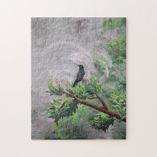 Hummingbird auf der Abzweigung der Blätter (Vertikal)