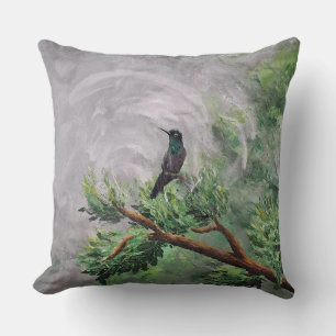 Hummingbird auf der Abzweigung der Blätter Kissen