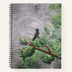 Hummingbird auf der Abzweigung der Blätter Notizbuch