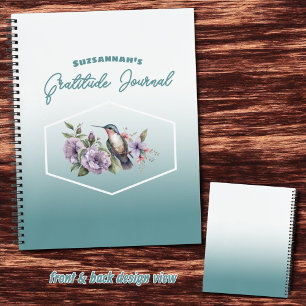 Hummingbird auf der Aquamarinen Ombre Gratitude Co Notizbuch