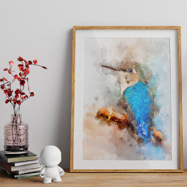 Hummingbird auf einem Zweig Wasserfarbe - 01 Fotodruck