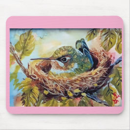 Hummingbird auf Nest Mousepad
