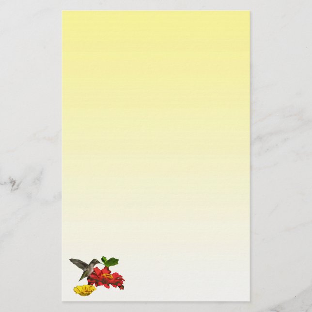 Hummingbird auf Zinnia Briefpapier (Vorderseite)