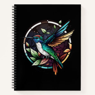 Hummingbird Bird Animal Portrait Gestaltete Glasku Notizbuch