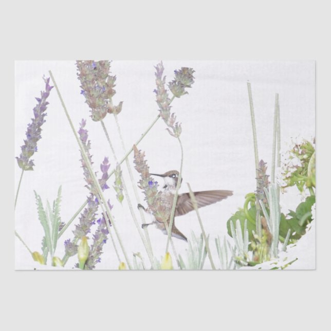 Hummingbird Bird Blume Seidenpapier (Vorderseite)