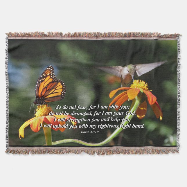 Hummingbird Bird Butterfly Sunflower Throw Blanket Decke (Vorderseite)