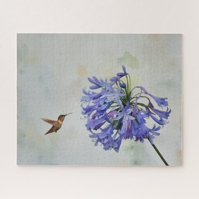 Hummingbird Bird Kunst, Dichtung und Blume (Horizontal)