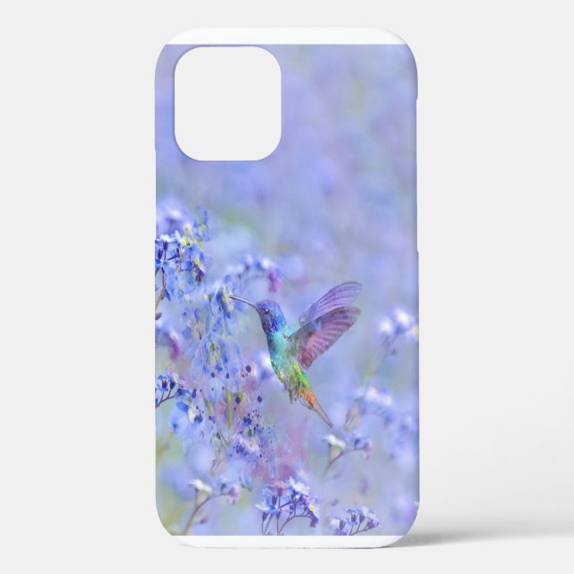 Hummingbird Bird & Soft Blue Garden Blume Case-Mate iPhone Hülle (Rückseite)