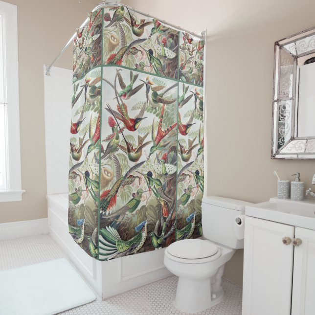Hummingbird Bird Wildlife Classic Painting Duschvorhang (Beispiel)