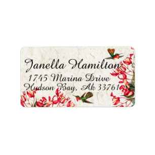 Hummingbird Birds Orchid-Blume Anschrift Labels Adressaufkleber