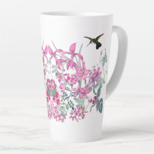 Hummingbird Birnen Rosa Garden Blume Latte Tasse
