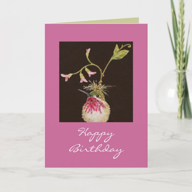 Hummingbird Birthday Card Karte (Vorderseite)