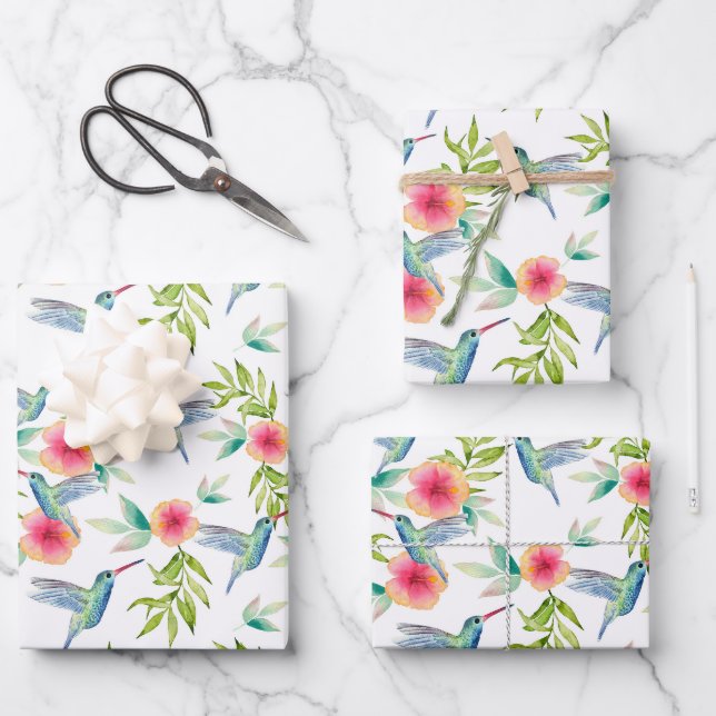Hummingbird Birthday Party Dusche Geschenkpapier Set (Vorderseite)