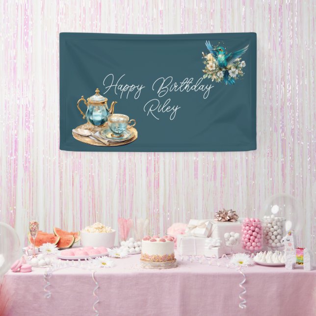 Hummingbird Birthday Tee Party Banner (Party)