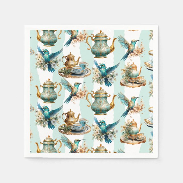 Hummingbird Birthday Tee Party Serviette (Vorderseite)