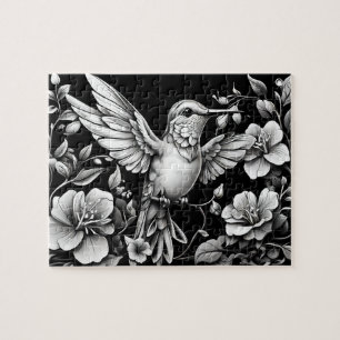 Hummingbird Black & White Tattoo Design