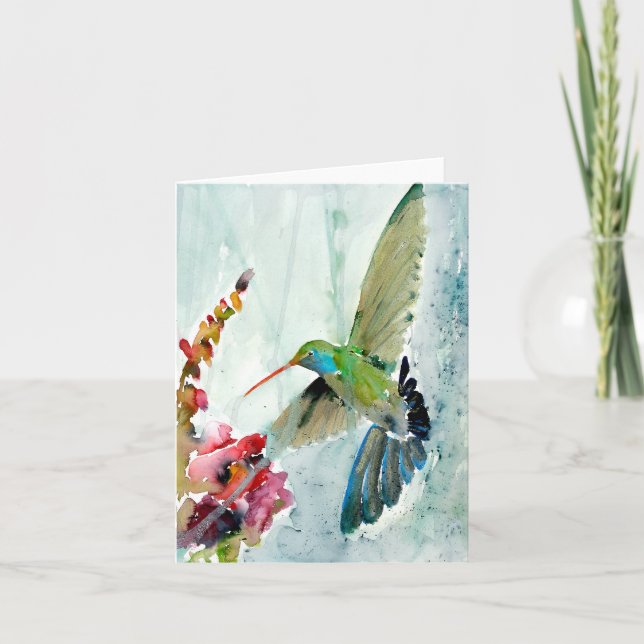 Hummingbird BLANK Grußkarte Dankeskarte (Vorderseite)