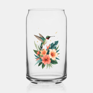 Hummingbird Bloom Glass Tumbler Dosenglas