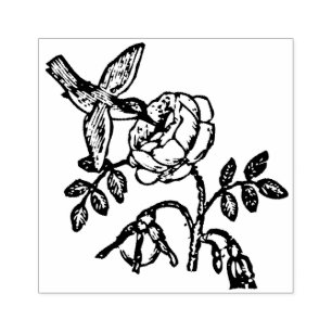 Hummingbird-Blume Gummistempel