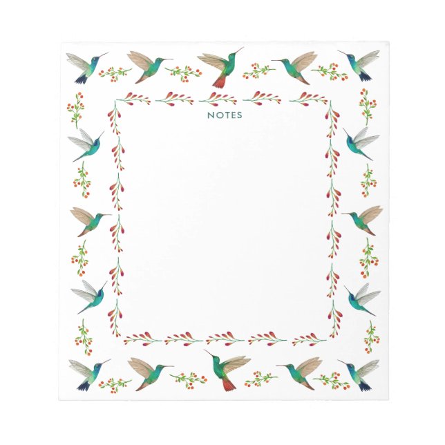 Hummingbird Border Notepad Notizblock (Vorderseite)