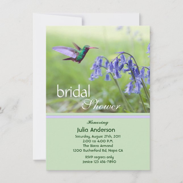 Hummingbird Bridal Dusche Einladung (Vorderseite)