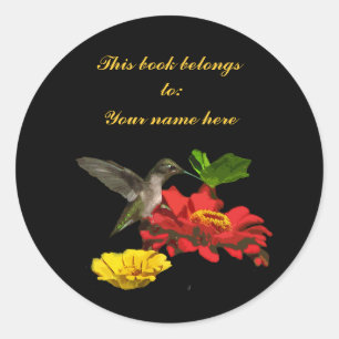 Hummingbird-Buchzeichen Runder Aufkleber