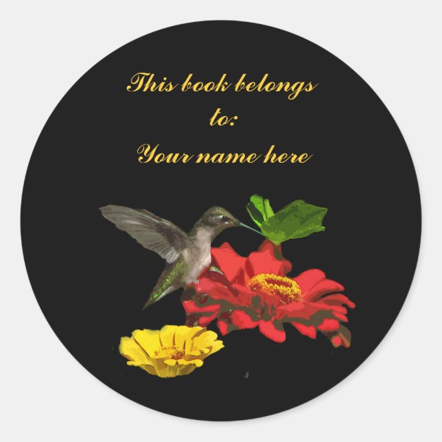 Hummingbird-Buchzeichen Runder Aufkleber (Vorderseite)