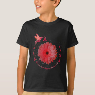 Hummingbird Burgundy Sonnenblume Hirnaneurysm Awar T-Shirt