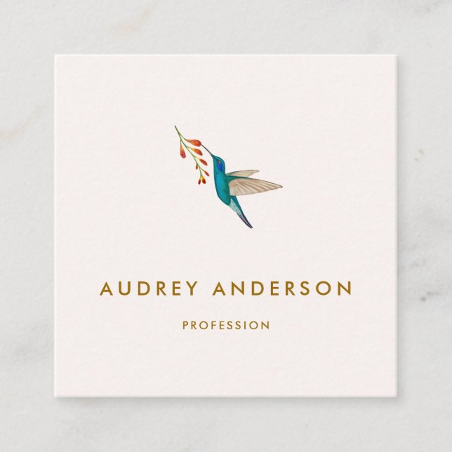 Hummingbird Business Card Quadratische Visitenkarte (Vorderseite)