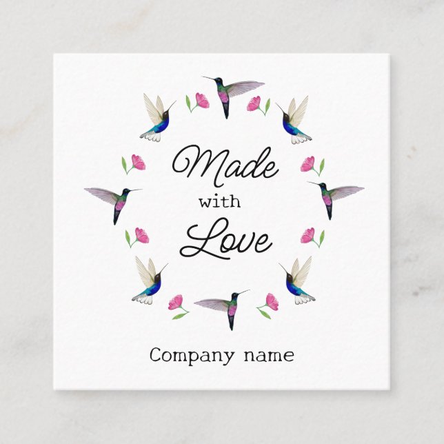Hummingbird Business Card Quadratische Visitenkarte (Vorderseite)
