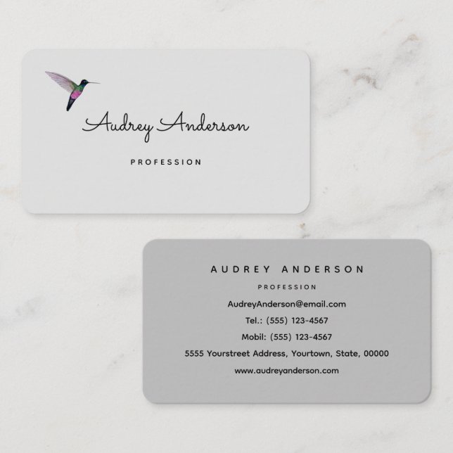 Hummingbird Business Card Visitenkarte (Vorne/Hinten)