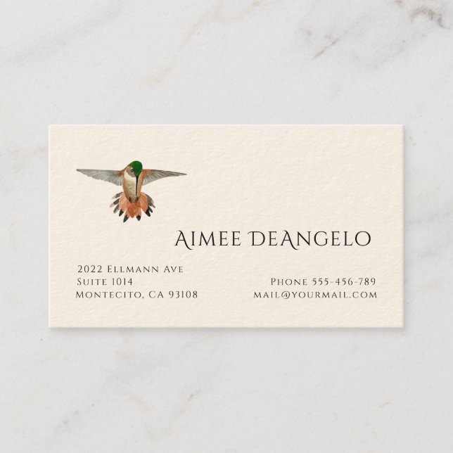 Hummingbird Business Card Visitenkarte (Vorderseite)