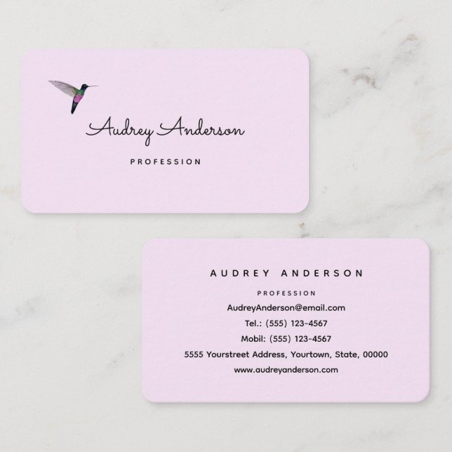 Hummingbird Business Card Visitenkarte (Vorne/Hinten)
