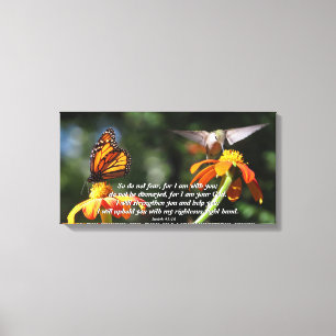 Hummingbird Butterfly Blume überpackt Canvas Print Leinwanddruck