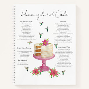 Hummingbird Cake Recipe Notebook Notizbuch