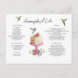 Hummingbird Cake Recipe Postkarte